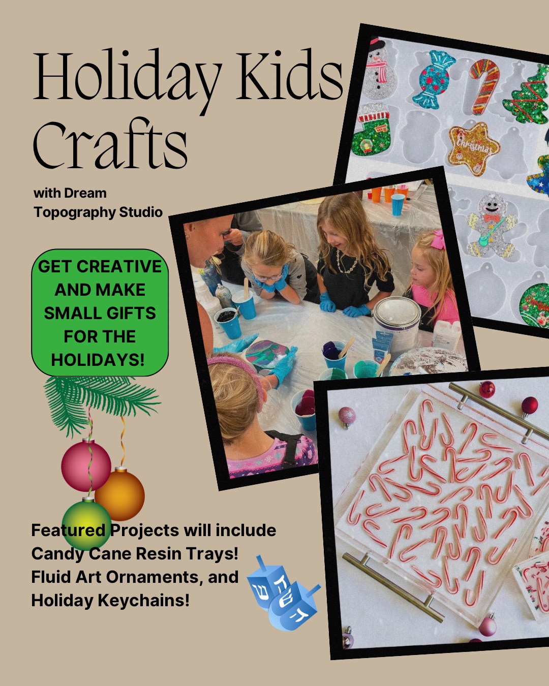 Holiday Crafts for Kids with Dream Topography - Resin and Fluid Art!