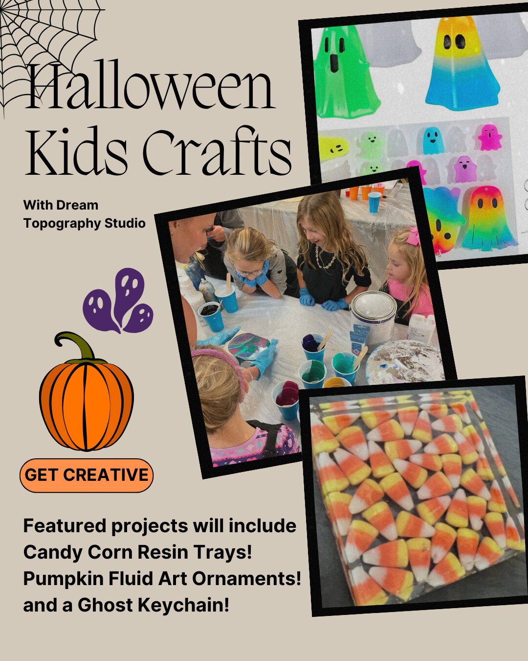 Halloween Crafts for Kids with Dream Topography – Resin and Fluid Art!: $80 (includes $30 materials)