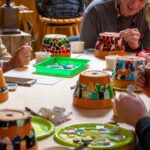 Mosaic Flowerpots using recycled Stained Glass with Third Mine Arts