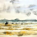 Watercolor With Kas Rohm: Winter Pasture Under Cold Wax